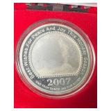 2007 SANTA ROUND 1 TROY OZ .999 FINE SILVER IN BOX