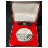MERRY CHRISTMAS ROUND 1 TROY OZ .999 FINE SILVER IN BOX