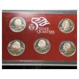 2005 US MINT 50 STATE QUARTERS SILVER PROOF SET