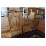Rustic Knotty Pine Armoire, Dresser and Shelf
