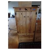 Rustic Knotty Pine Armoire, Dresser and Shelf