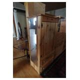 Rustic Knotty Pine Armoire, Dresser and Shelf