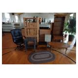 Assorted Furniture - Hutch, Shelf, Coffee Table, Rug, Small Dresser