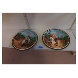 *2* Vintage Johann Maresch Musterschutz Chalkware Wall Plaques