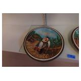 *2* Vintage Johann Maresch Musterschutz Chalkware Wall Plaques