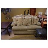Assorted Furniture - Couch, Cast Iron Table, File Cabinet