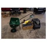 Yard Spreader, Step Stool and Leaf Blower
