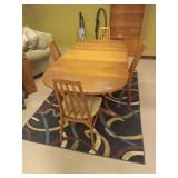 MCM Teak Wood Dining Table and Chairs - 2 Removable Leaves