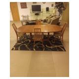 MCM Teak Wood Dining Table and Chairs - 2 Removable Leaves