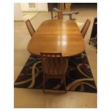 MCM Teak Wood Dining Table and Chairs - 2 Removable Leaves