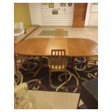 MCM Teak Wood Dining Table and Chairs - 2 Removable Leaves