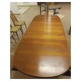 MCM Teak Wood Dining Table and Chairs - 2 Removable Leaves