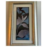 Signed Botanical Wall Art Print Framed Contemporary Floral 18x29