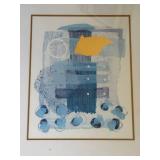 Pier 1 P.G. Gravele Framed Abstract Wall Art Print Large Black Frame