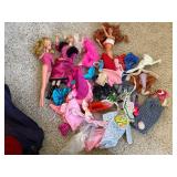 Vintage Fashion Doll Lot w Dolls Clothes Accessories & Tote Bag
