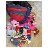 Vintage Fashion Doll Lot w Dolls Clothes Accessories & Tote Bag