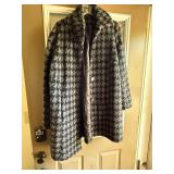 Boston Design Studio Houndstooth Fuzzy Coat Women