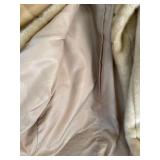 Dennis Basso Faux Fur Coat Beige Shawl Collar Women