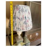 Alabaster Urn Table Lamp w Floral Pleated Shade Traditional 24in