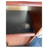 Woodgrain Laminate Media Cabinet TV Stand w/ 2 Doors Open Shelf