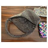 Lot of 3 Evening Handbags Beaded Sequin Rhinestone Clutch Purses
