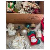 Mixed Christmas Decor Lot Ornaments Stockings Figurines Holiday