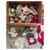 Mixed Christmas Decor Lot Ornaments Stockings Figurines Holiday