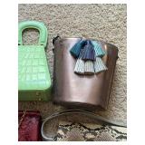 Lot of 4 Fashion Handbags Reptile Print Clutch Shoulder Bags Mixed