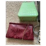 Lot of 4 Fashion Handbags Reptile Print Clutch Shoulder Bags Mixed