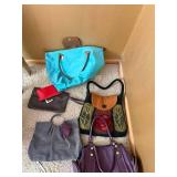 Mixed Handbag Purse Lot 6 Pc Tote Clutch Wallet Felted Suede Style
