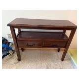 Wood Console Sofa Table 2 Drawer Lower Shelf 36x12x30 Brown