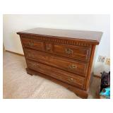 Bassett 2 Pc Dresser Chest Set Traditional Wood Brass Pulls Good