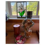 Decorative Home Decor Lot Stained Glass Angel Bowl Candle Holder