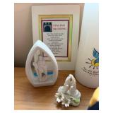 Religious Decor Lot Framed Blessing Candle Figurines Home Display