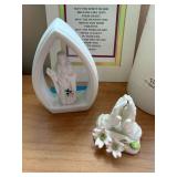 Religious Decor Lot Framed Blessing Candle Figurines Home Display