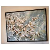 Large Framed Floral Canvas Wall Art Blossoming Branches 45x32