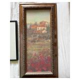 Framed Wall Art Lot Harbor Print & Floral Landscape Painting Decor