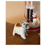 Handcrafted Winter Lady Figurine w Dogs on Base 17in Holiday Decor