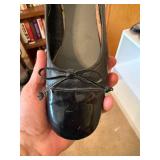 Karen Scott Black Beaded Toe Flats Low Wedge Women