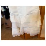 Ivory Formal Dress Style 95388 Size 16 Ruffle Hem Spaghetti Strap