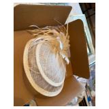 Tasha Ivory Sinamay Fascinator Headband Feather Wedding Derby Hat