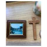 Christian Wall Decor Lot Crosses Framed Art Candle Faith Home Accents