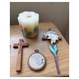 Christian Wall Decor Lot Crosses Framed Art Candle Faith Home Accents