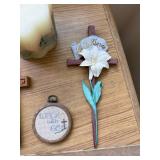 Christian Wall Decor Lot Crosses Framed Art Candle Faith Home Accents