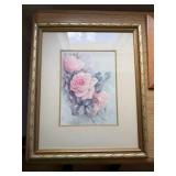 Framed Floral Wall Art Lot 3 Rose Violet Hummingbird Prints Decor