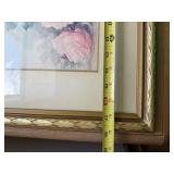 Framed Floral Wall Art Lot 3 Rose Violet Hummingbird Prints Decor