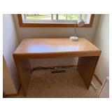 Oak Finish Waterfall Writing Desk Console Table 41 x 21 x 29 Good