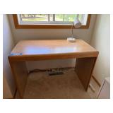 Oak Finish Waterfall Writing Desk Console Table 41 x 21 x 29 Good