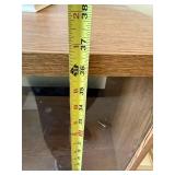 Oak Finish Glass Door Side Table Cabinet 20x17x16 Good Condition