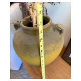 Decorative Pottery Urn Vase & Framed Wall Art Print Set 16x13
